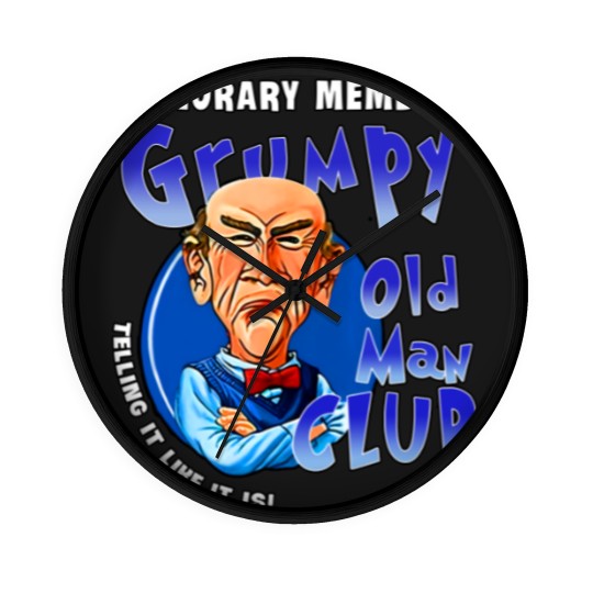 Discover Je.ff Dunham Memes Gru.mpy Old Man Club Wall Clocks