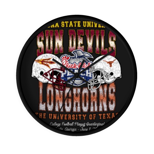 Discover 2025 Chick-fil-A Peach Bowl Matchup Wall Clocks Arizonna State Sun Devills