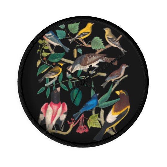 Discover Vintage Botanical Bird, Colorful Birds Short Sleeve Wall Clocks