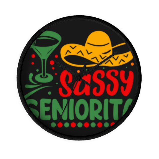Discover Sassy Seniorita Sombrera Cinco De Mayo Margarita L Wall Clocks