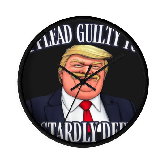 Discover Dastardly Deeds Funny Trump Cartoon Style Graphic Wall Clocks