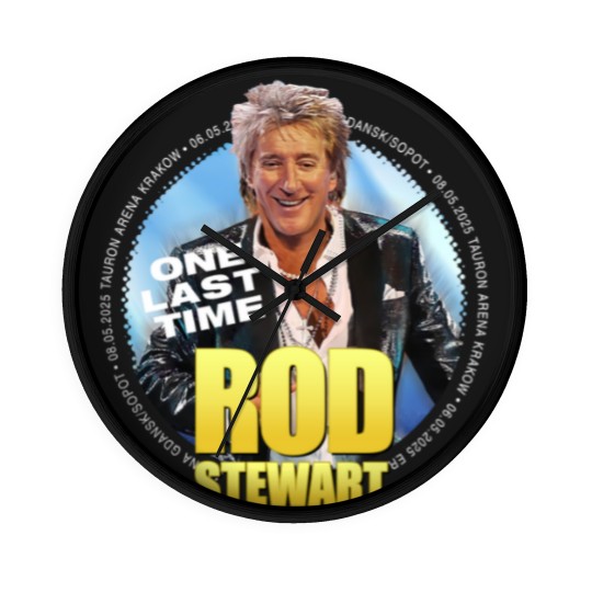 Discover Rod Stewart 2025 tour Wall Clocks BLACK Wall Clocks
