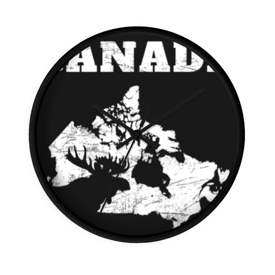 Discover Canada Map Moose - Canada Map - Wall Clocks