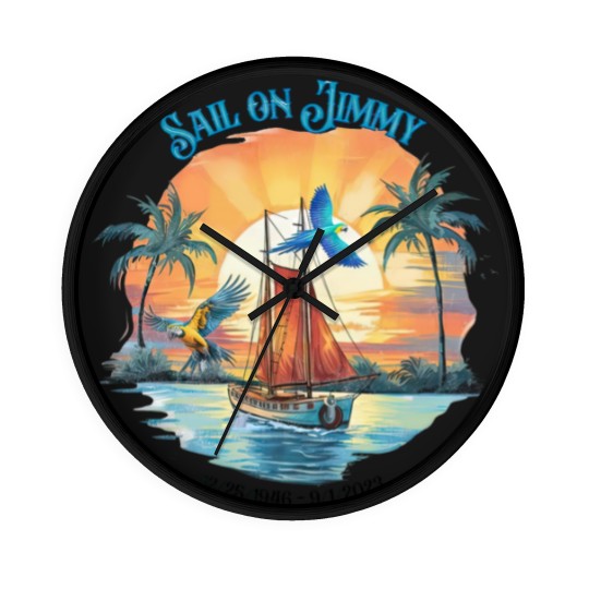 Discover Jimmy Buffett Memorial Wall Clocks, Jimmy Buffett Quote Wall Clocks, Rock Music Wall Clocks