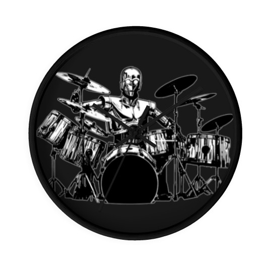 Discover C3PO Drum Wall Clocks Robot Playing Cool Drum Kit Wall Clocks Funny