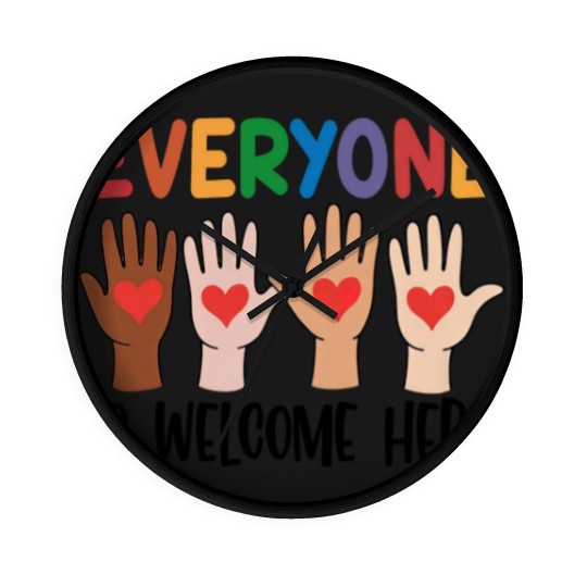 Discover Everyone Is Welcome Here Wall Clocks, Teacher Wall Clocks, Idaho Teacher
