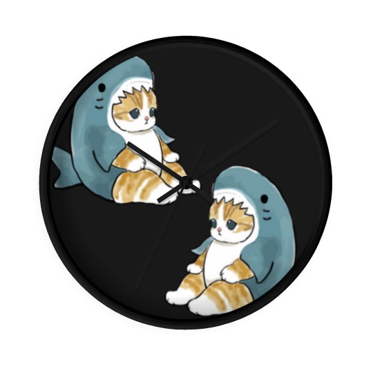 Discover mofu sand 004-2cute cat kitty meeeeow SHARK Wall Clocks