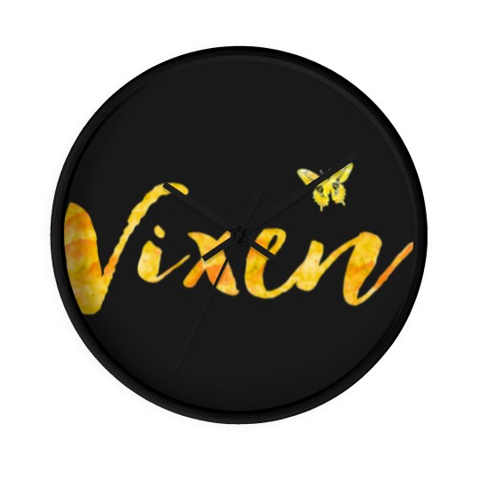 Discover Hotwife Vixen with Butterfly. Wall Clocks