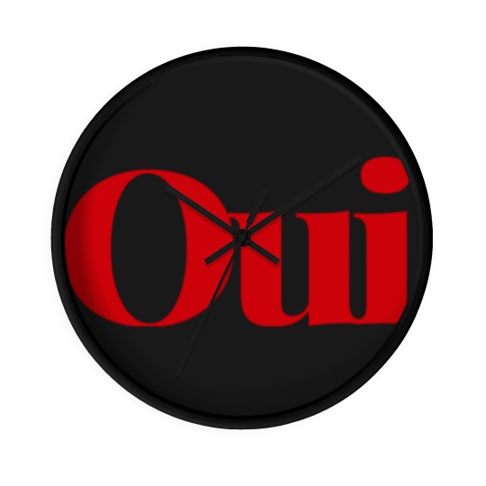 Discover Oui Wall Clocks, French slogan Wall Clocks, cute yes Wall Clocks