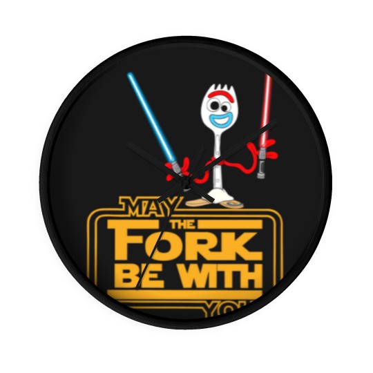 Discover Disneyyy Forky May The Fork Be With You Wall Clocks, toy stories Forky Wall Clocks