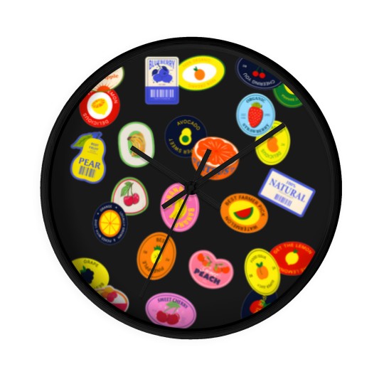 Discover Comfort Colors Fruit Sticker Wall Clocks, Summer Graphic Wall Clocks