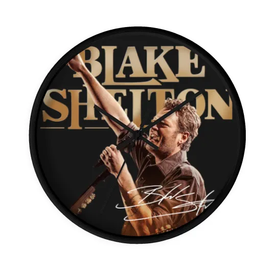 Discover Graphic Black Shelton Wall Clocks, Blake Shelton 2025 Fan Gift, Blake Shelton Tour Merch, Blake Shelton Country Music Fan Wall Clocks