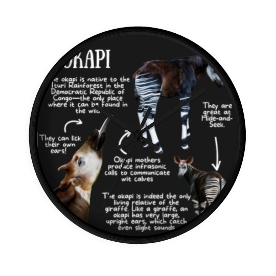 Discover Animal Facts - Okapi - Okapi - Wall Clocks
