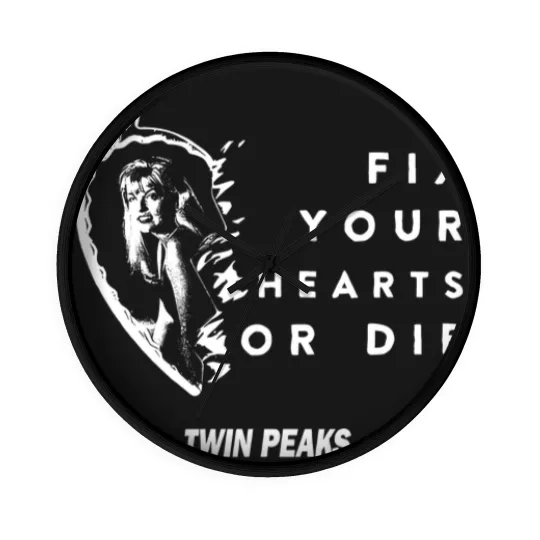 Discover Fix Your Hearts or Die Wall Clocks, Unisex Wall Clocks, Twin Peaks Wall Clocks, David Lynch Wall Clocks, TV Show Fans Wall Clocks