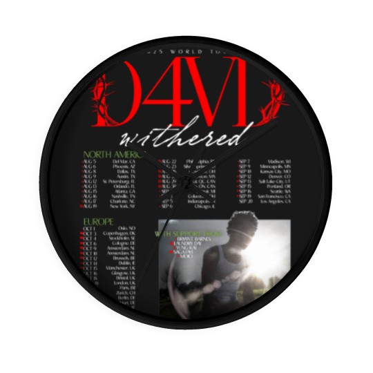 Discover D4VD Withered 2025 World Tour Dates Wall Clocks