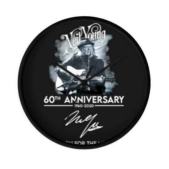 Discover Neil Young 60th anniversary signature thank you fo Wall Clocks