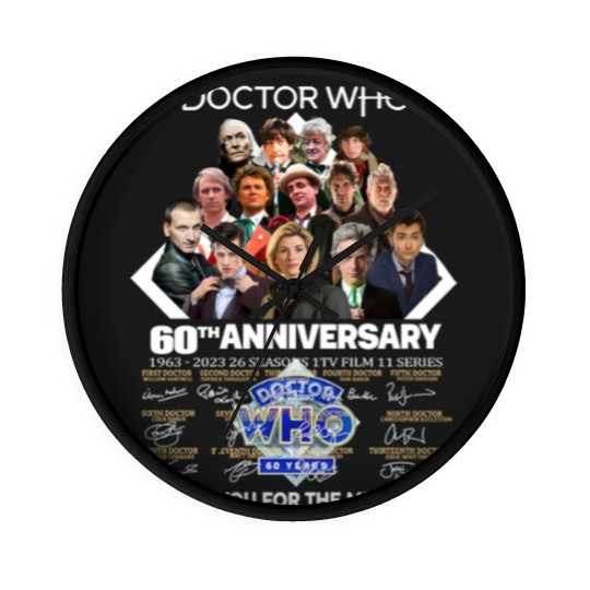 Discover Doctor Who 60th Anniversary 1963-2023 Thank You For The Memorie1 Signature Wall Clocks