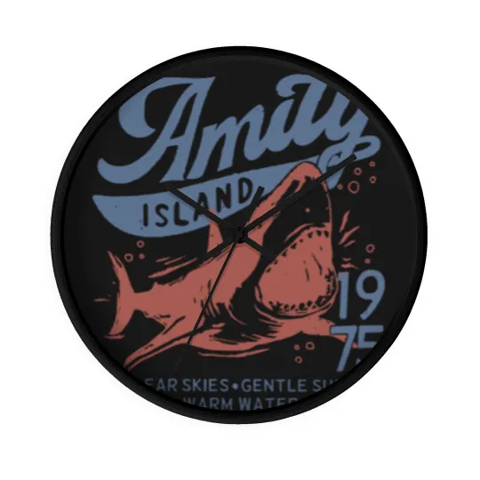 Discover Jaws Amity Island 1975 Clear Skies Gentle Surf Warm Water White Wall Clocks