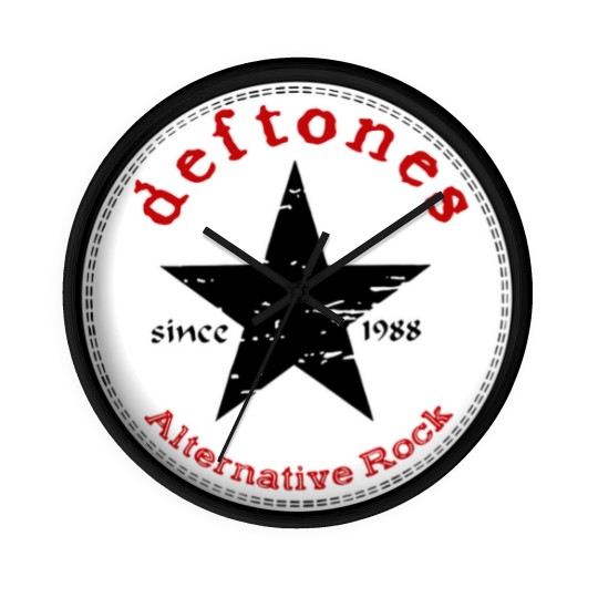 Discover Deftone logo star white pony rock band Men's Unisex Wall Clocks