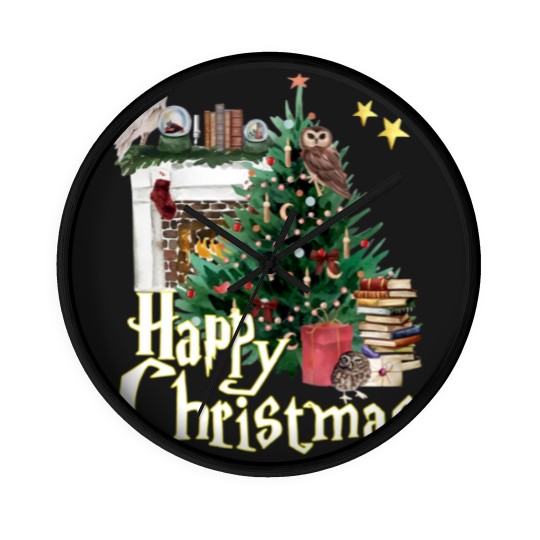 Discover Hogwarts at Christmas Inspired Oversized Wall Clocks, Wizard School Christmas T, Unisex Wall Clocks