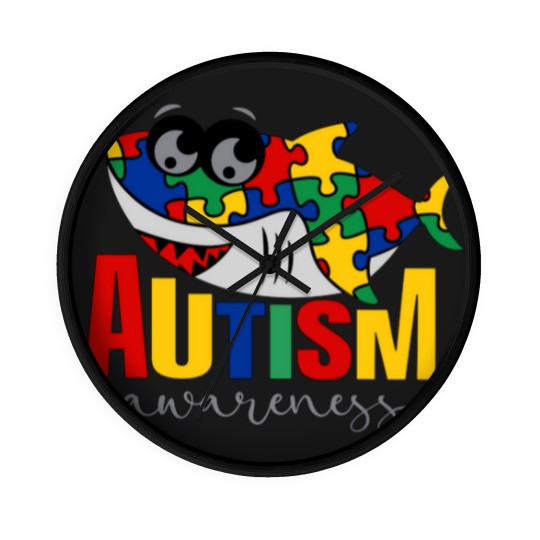 Discover Shark Autism Support Gift Wall Clocks