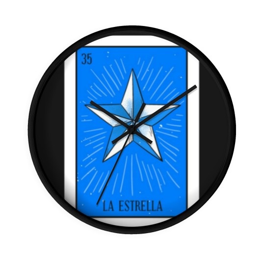 Discover Mexican Loteria 35 La Estrella The Star - Loteria - Wall Clocks