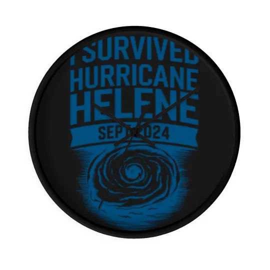 Discover I Survived Hurricane Helene Wall Clocks