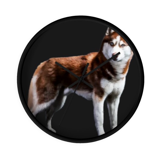 Discover Siberian Husky Red Husky Wolf Dog Wall Clocks