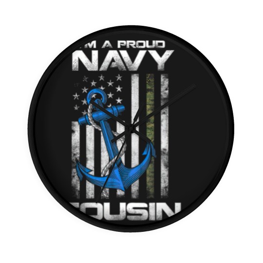 Discover Proud Navy Cousin American Flag Vintage Wall Clocks