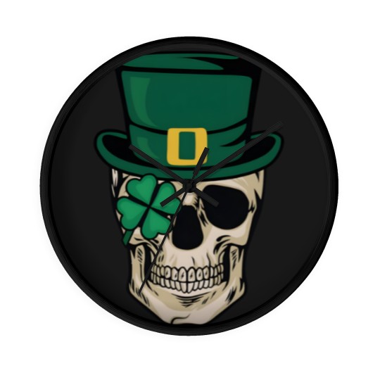 Discover Skull St Patrick's Day Wall Clocks, Horror St Patrick's Day Wall Clocks, Lucky Irish Wall Clocks, Shamrock Wall Clocks