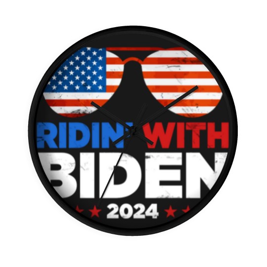 Discover Ridin' With Biden Joe Biden 2024 Election For Pres Wall Clocks