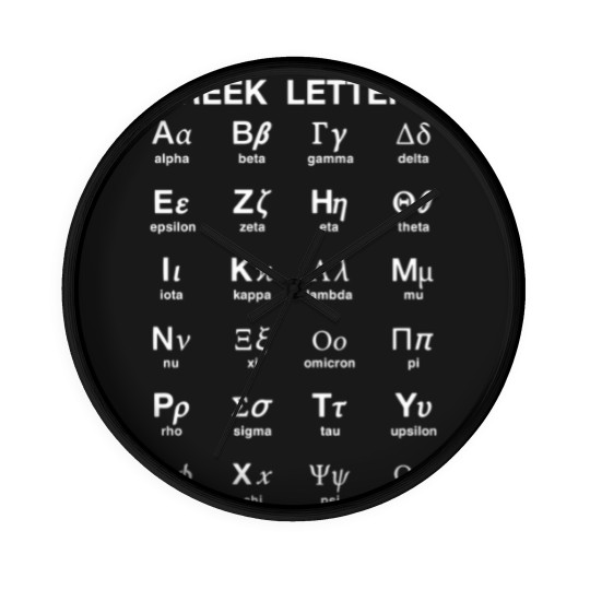 Discover Greek Letters Wall Clocks