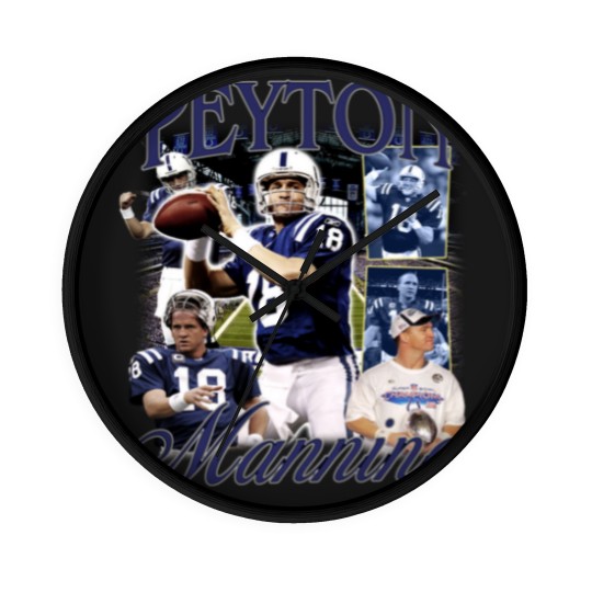 Discover Vintage 90s Graphic Style Peyton Manning Wall Clocks