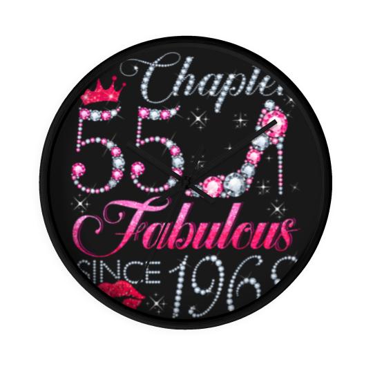 Discover chapter 55 fabulous since 1968 55th birthday gift for women Wall Clocks