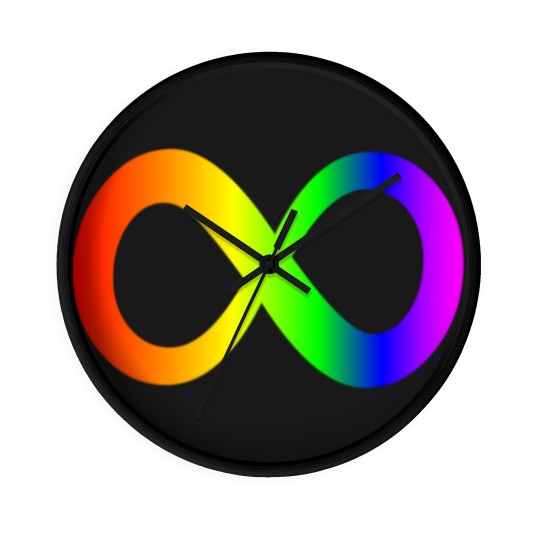Discover autism infinity symbol// rainbow Wall Clocks