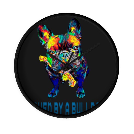 Discover French Bulldog Pet Mens Loved by a bulldog French Bulldog Funny Sayings Wall Clocks