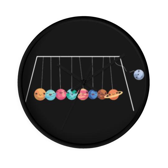Discover Planets, solar system, Newton's cradle (1) Wall Clocks