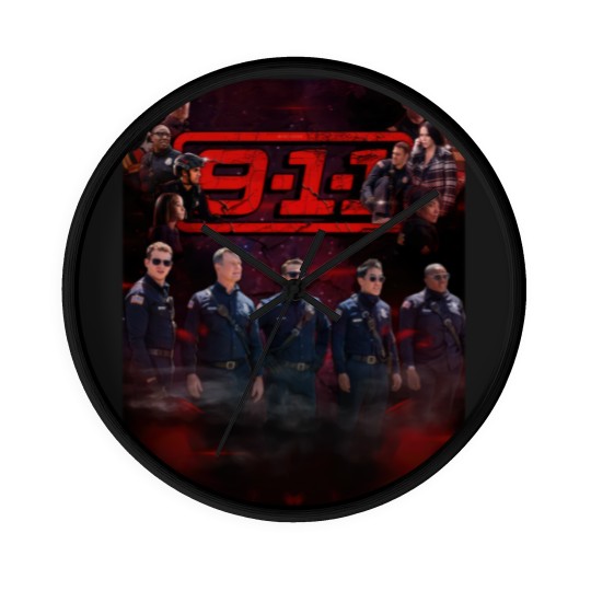 Discover 9-1-1  Cast Purple Red Haze Wall Clocks