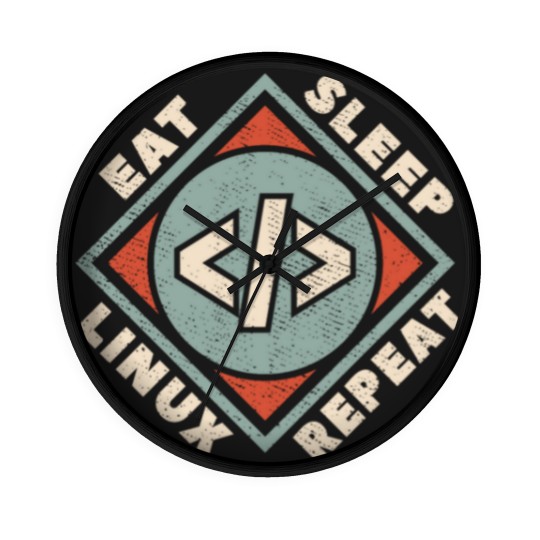 Discover Linux - Eat Sleep Linux Repeat Wall Clocks
