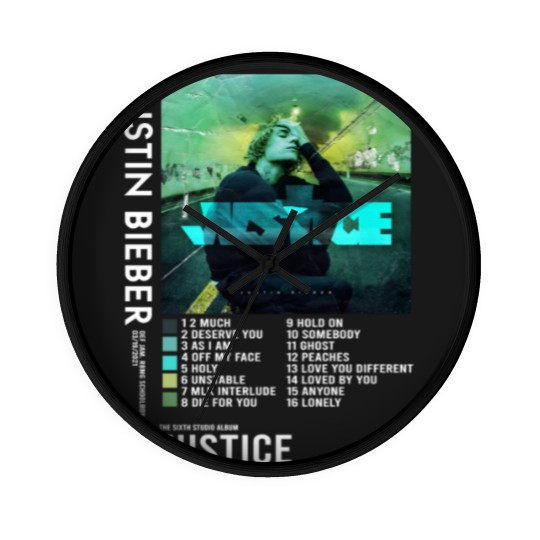 Discover Justin Bieber Justice Tour Tees, Justin Bieber Wall Clocks, Justin Bieber Merch