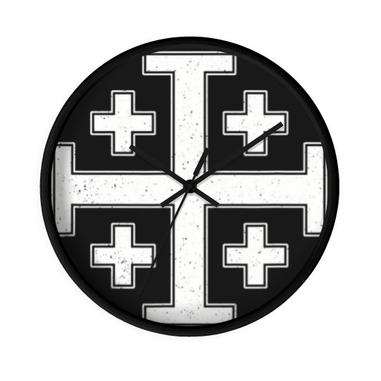 Discover jerusalem cross fivefold cross knight's templar Wall Clocks
