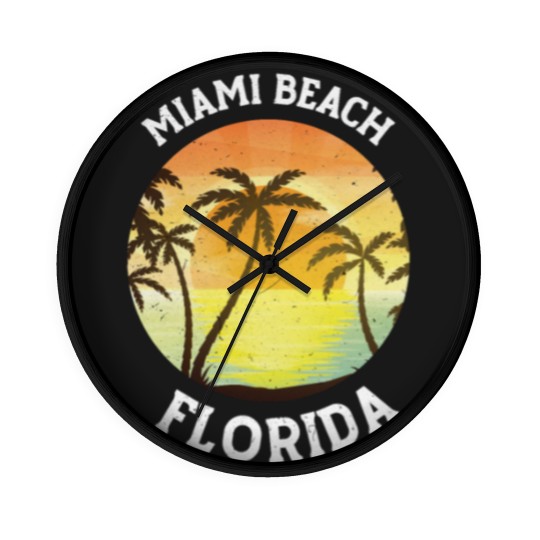 Discover Vintage Miami Beach Florida Retro 70s 80s Travel Wall Clocks