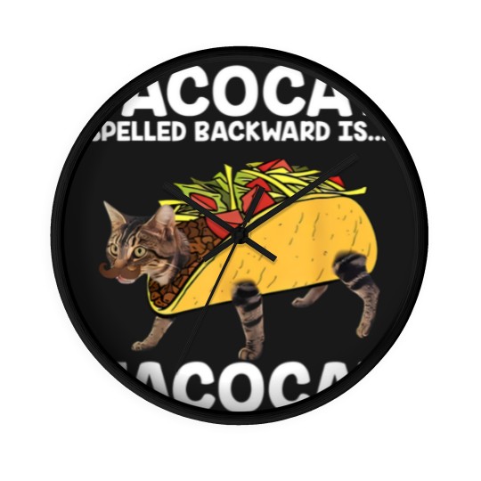 Discover Funny Taco Cat Vintage Wall Clocks