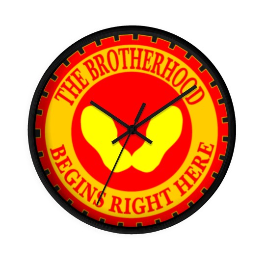 Discover The Brotherhood Begins Right Here Yellow Footprint Wall Clocks