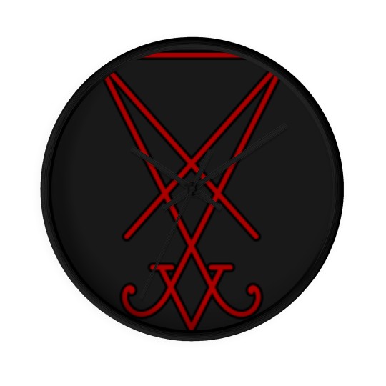Discover Seal of Lucifer - Red Wall Clocks