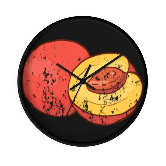 Discover Retro Vintage Grunge Style Nectarines Peaches Wall Clocks