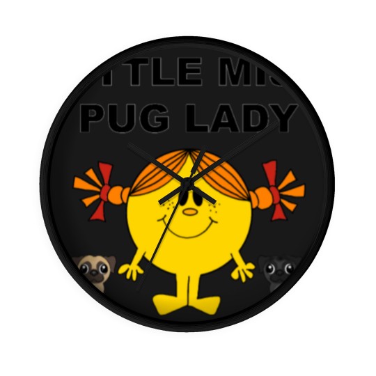 Discover Little Miss Pug Lady Cute Design Wall Clocks