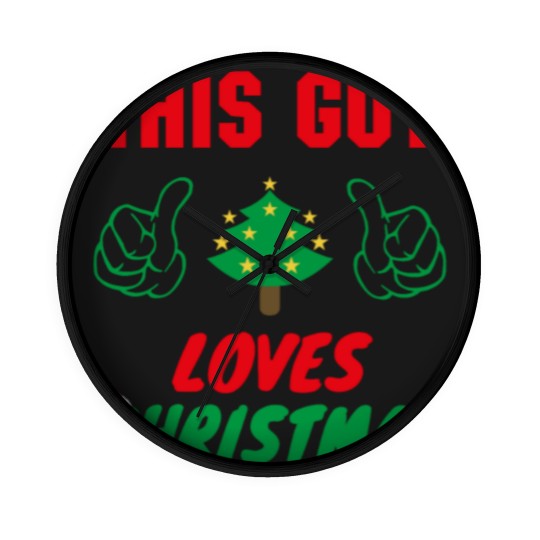 Discover This Guy Loves Christmas, Funny Mens Christmas Wall Clocks
