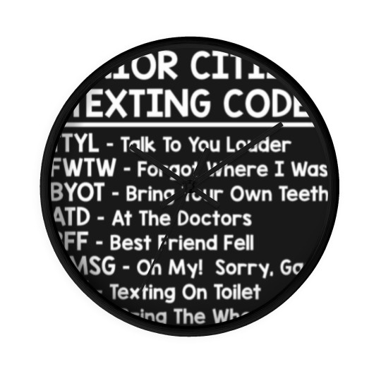 Discover Senior Citizen Texting Codes Wall Clocks