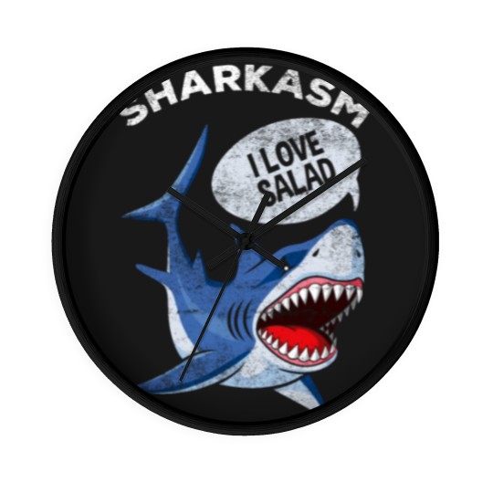 Discover Sarcastic Shark Humor Meat Lover Marine Biology Wall Clocks